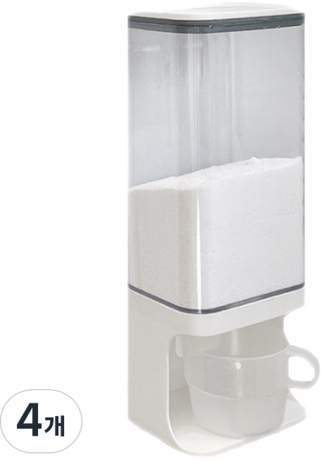 윈프라이스 월마운트 벽걸이 세제 디스펜서 1500ml, 화이트, 4개