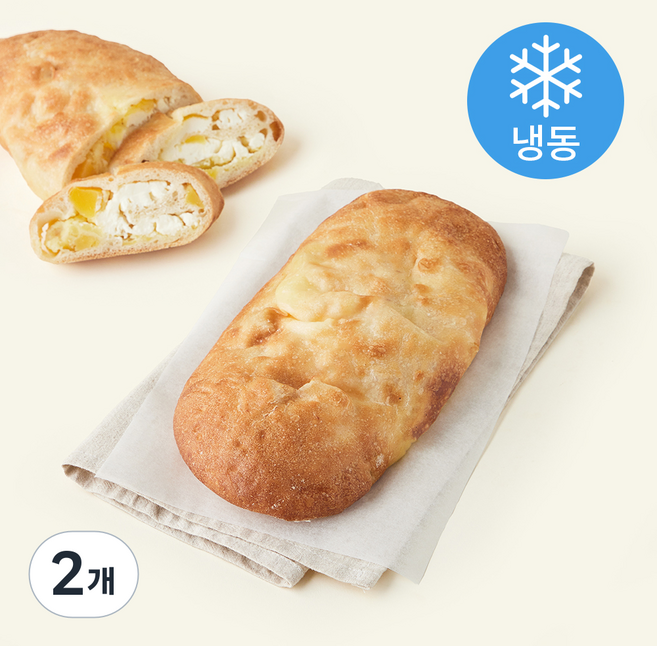 브로드카세 발효종 고구마 치즈가득 치아바타 (냉동), 370g, 2개, 1개입