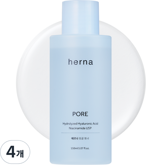 herna 毛孔護理 玻尿酸與菸鹼醯胺 毛孔化妝水, 4個, 150ml