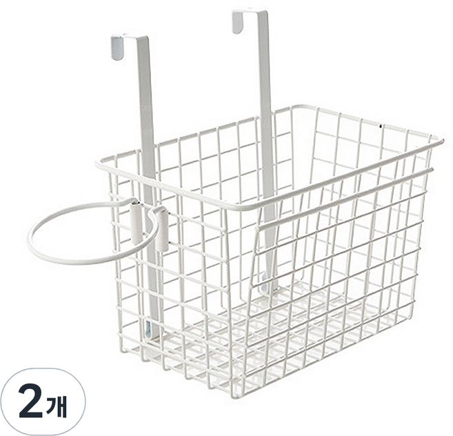 제이라이프 도어 훅 드라이기 바구니, 화이트, 2개