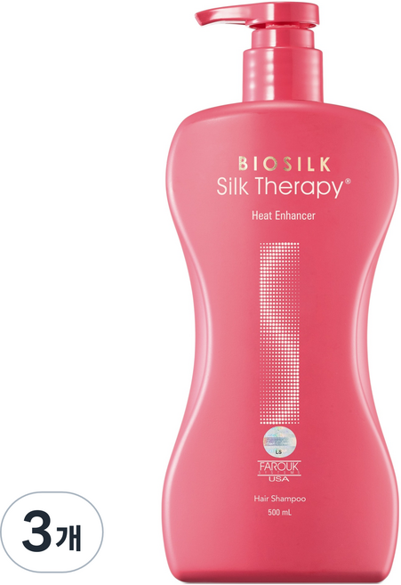 실크테라피 히트인핸서 모발 강화 샴푸 머스크 플로럴, 500ml, 3개