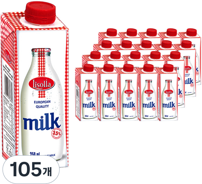 리솔라 멸균우유, 250ml, 105개