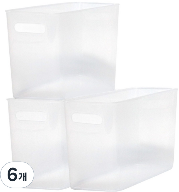 데일리블룸 오픈 펜트리 수납함 바스켓 정리 슬림, 반투명, 6개
