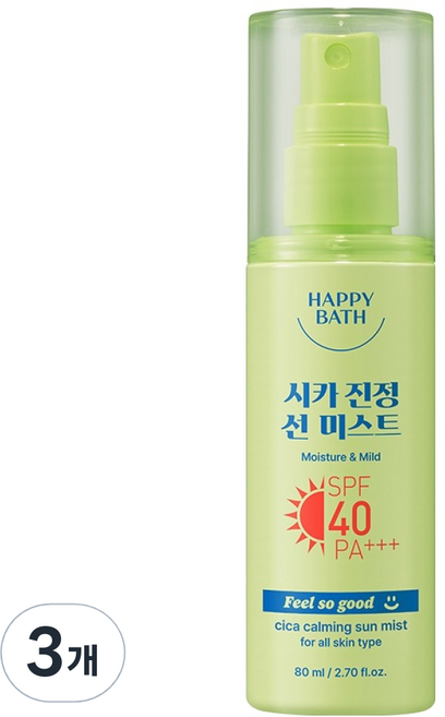 해피바스 필쏘굿 시카 진정 선 미스트 SPF40 PA+++, 3개, 80ml