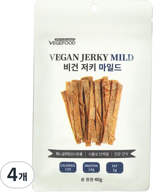 베지푸드 비건저키 마일드, 40g, 4개 - 쿠팡