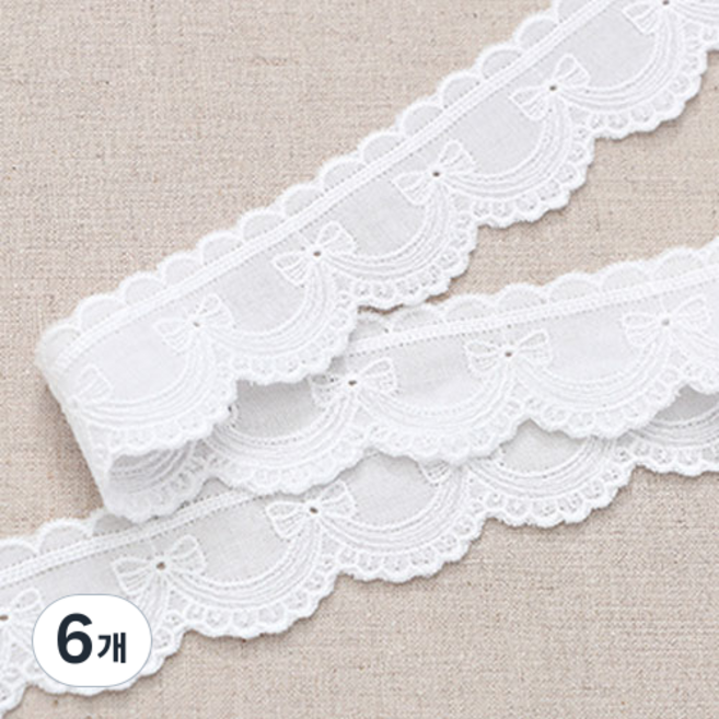 잠자는 숲속공주 면자수레이스 360 cm, 화이트, 6개