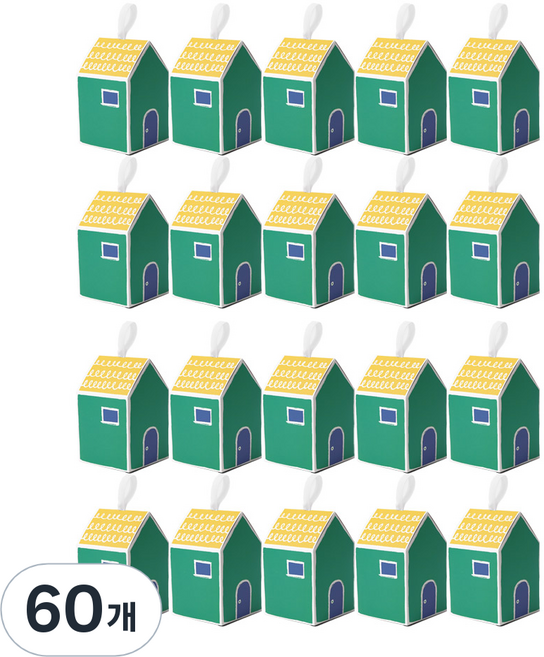 하우스 선물 박스 8.5 x 8.5 x 13.5 cm, 노란지붕, 60개