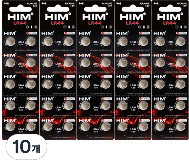 힘 코인건전지 1.5V LR44, 10개입, 10개