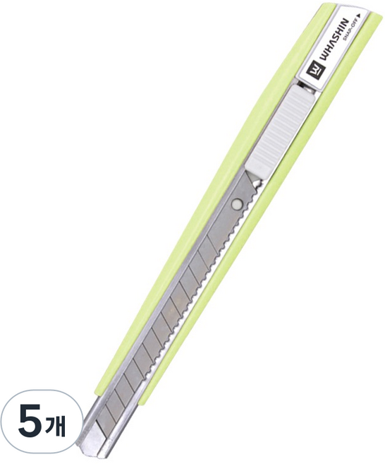 화신 215 커터칼 소 9mm, 그린, 5개