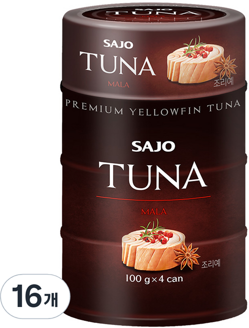 사조 프리미엄 마라 참치, 100g, 16개