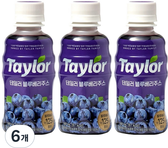 Taylor 藍莓汁, 6個, 180ml