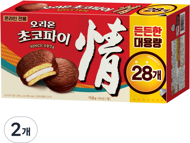 오리온초코파이 초코파이 28p, 1.092kg, 2개