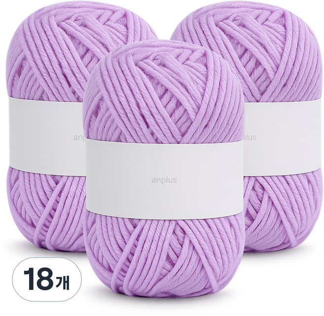 앙플러스 퐁실한 구름 뜨개실, 라벤더, 18개