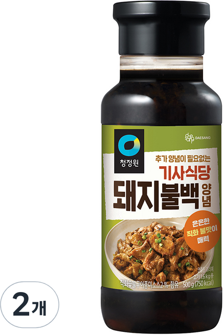 청정원 기사식당 돼지불백양념, 500g, 2개