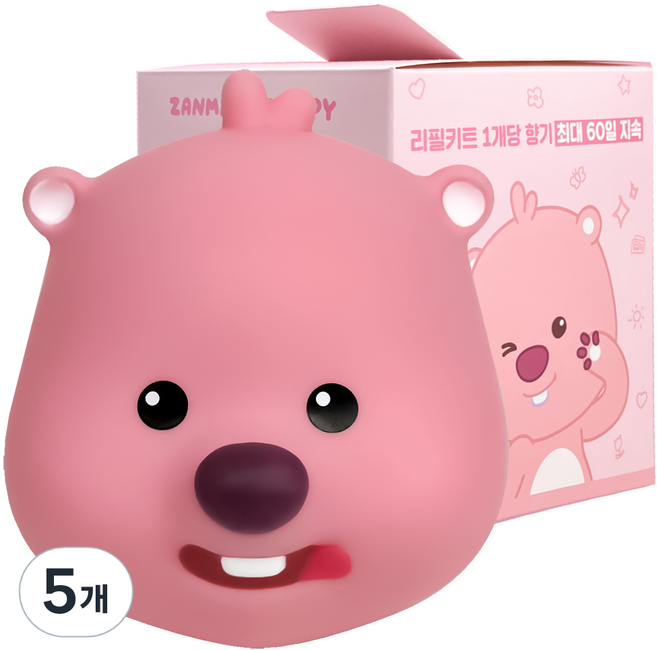 벨르아망 잔망루피 빅페이스 차량용 방향제 군침루피, 5개, 미드섬머나잇