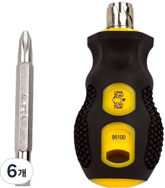 BESTIR 鷹之印 短柄兩用螺絲起子 BST-95100 6 x 38, 6個