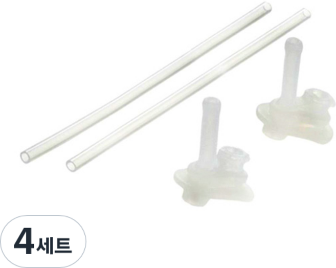 릿첼 AQ 빨대컵 450ml 교체용 빨대 4p + 패킹 4p 세트 S-7, 투명, 4세트