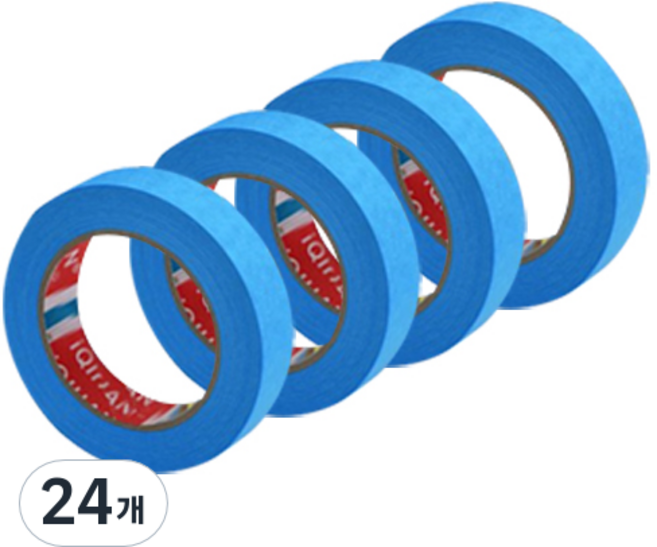 iQIHAN 칼라 마스킹 테이프 파랑 20 mm x 20 m, 24개