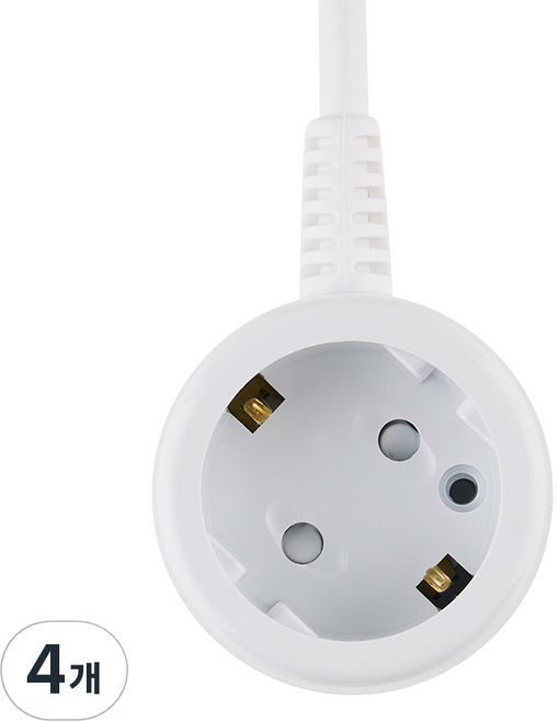 보에담 접지 멀티탭 10A 1구, 1.5m, 화이트, 4개