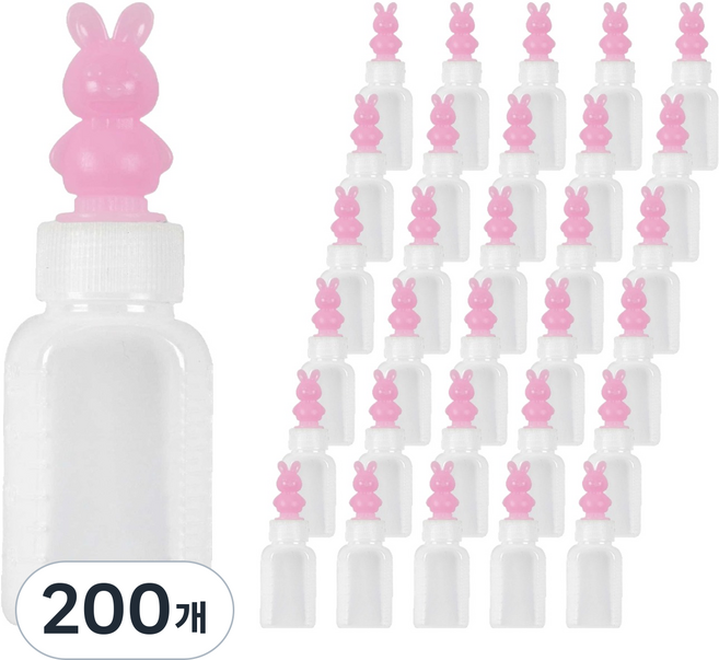 PE 분홍 토끼 뚜껑 캐릭터 물약병 RABB 20ml, 200개
