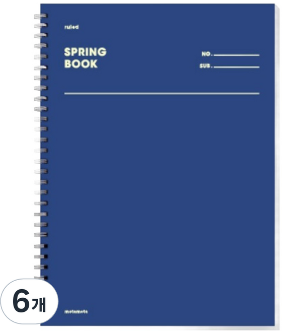 모트모트 스프링 룰드 유선노트, 미라클오션, 6개