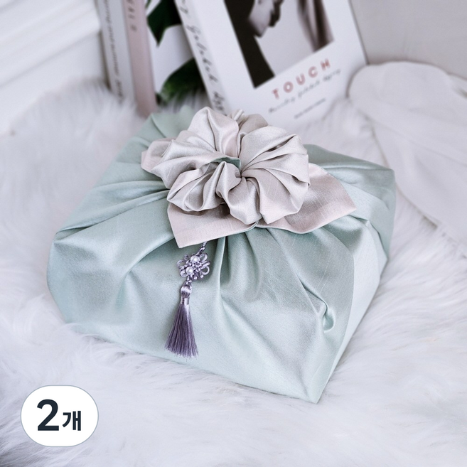 라알레그리아 고급 양면 보자기 포장 세트, 민트, 2개