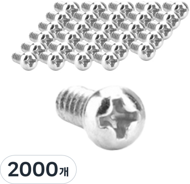 Onssuki 大扁頭自攻螺絲 圓頭螺絲 20mm x M3, 2000個