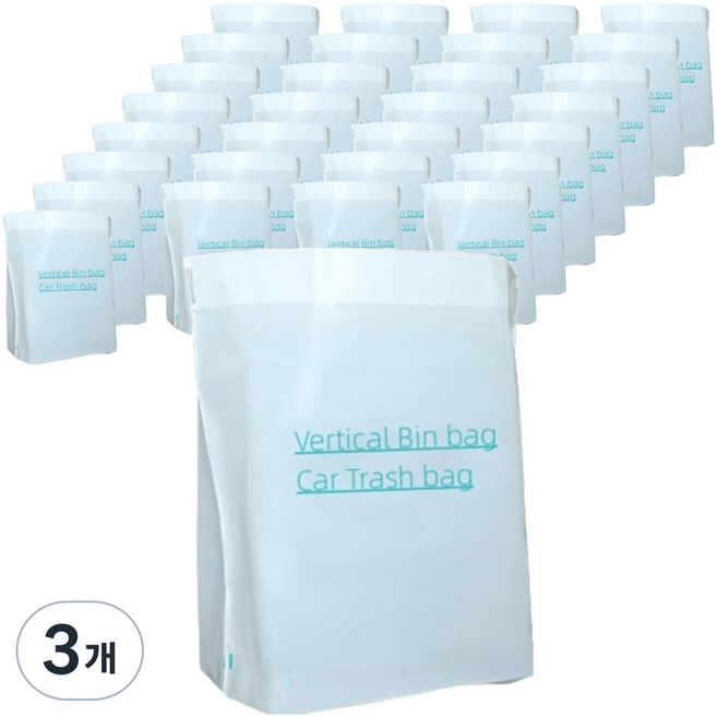 미라클리빙 차량 일상용 간편부착 쓰레기봉투 50p, 3개, 1L