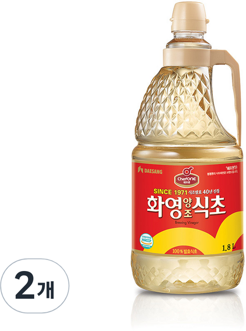 대상 쉐프원 화영2배양조식초, 2개, 1.8L
