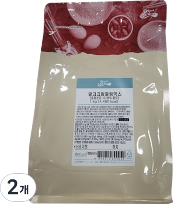 브레드가든 밀크크림 필링믹스, 1kg, 2개