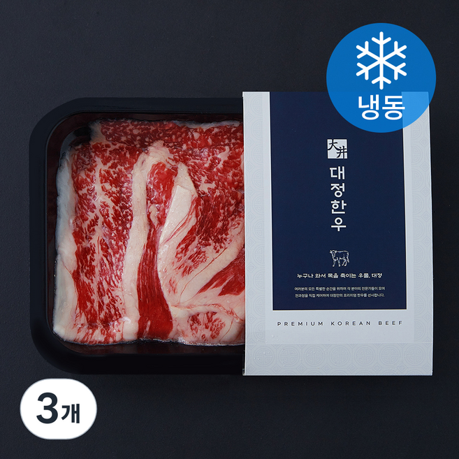 대정한우 차돌박이 2등급 (냉동), 200g, 3개