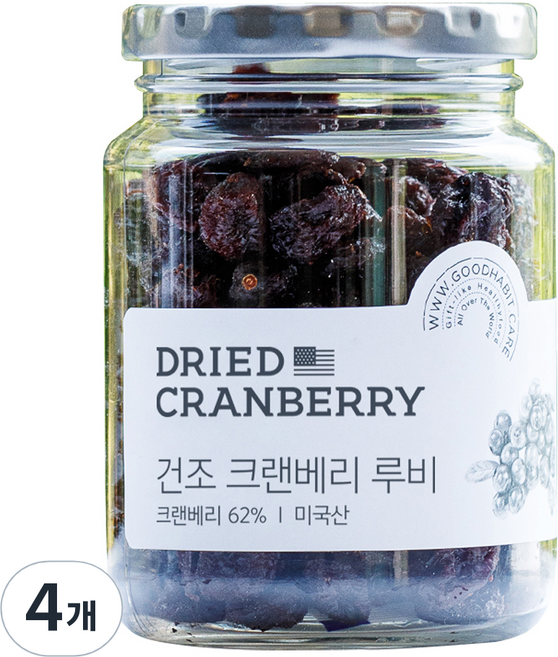 착한습관 건크랜베리, 200g, 4개