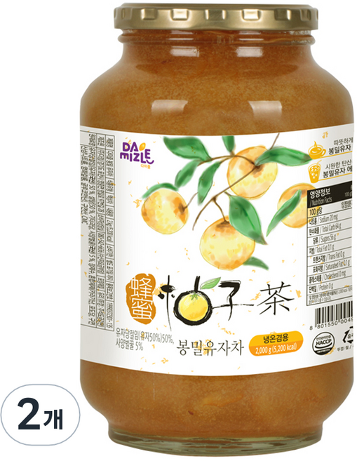 다미즐 봉밀 유자차, 2kg, 1개입, 2개