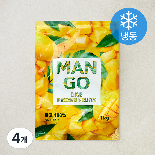 TSFOOD 망고 다이스 (냉동), 4개, 1kg
