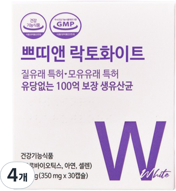 Petit N LACTO WHITE生乳酸菌&鋅硒複方膠囊, 4個, 30片