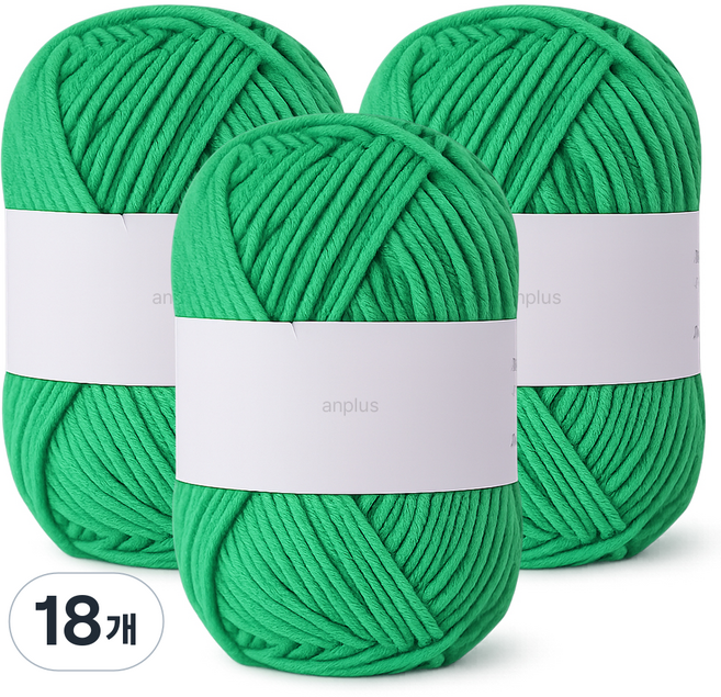앙플러스 퐁실한 구름 뜨개실, 그린, 18개