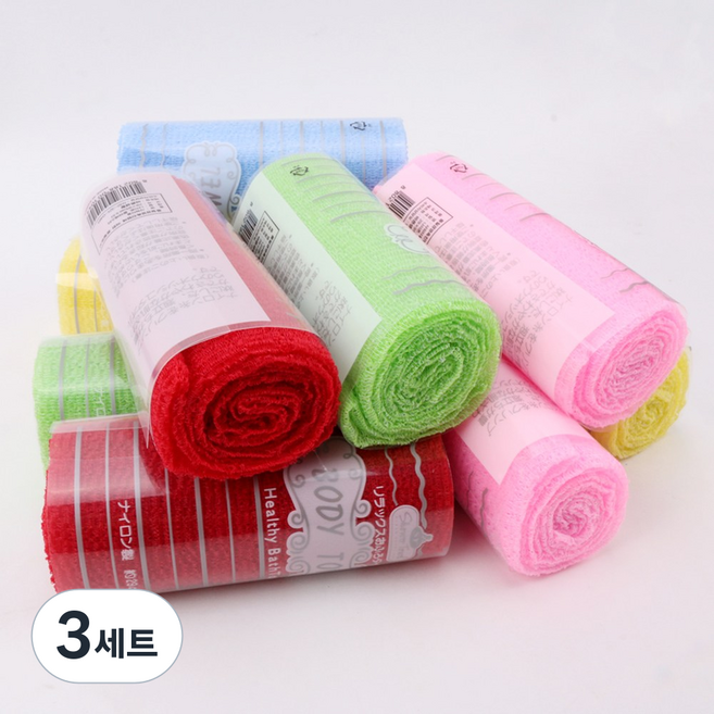 생활속다모아 에브리 국산 컬러 바디 샤워타월 5종 x 2p 세트, 혼합색상, 3세트, 10개입