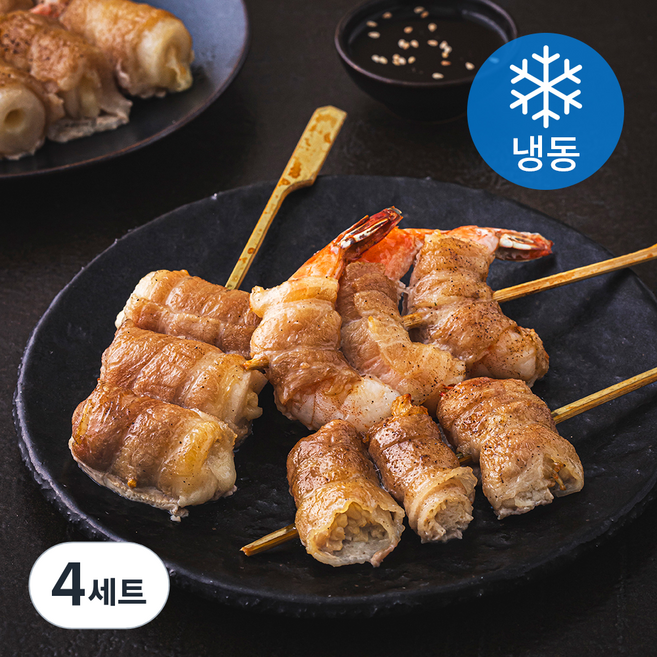 명품조선 삼겹말이꼬치 6꼬치 360g + 소스 50g 세트 (냉동), 410g, 4세트