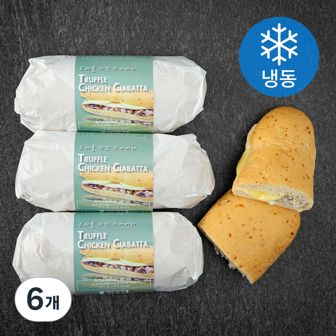 트러플 치킨 치아바타 (냉동), 177g, 6개