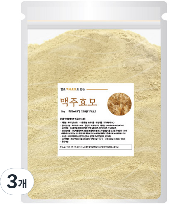 천지가약초 분말 건 맥주효모, 1kg, 3개