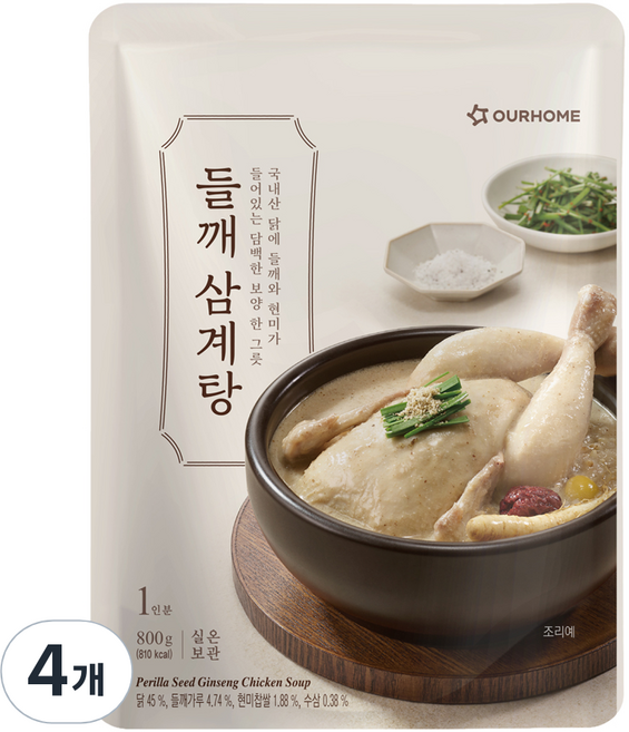 아워홈 들깨 삼계탕, 4개, 800g
