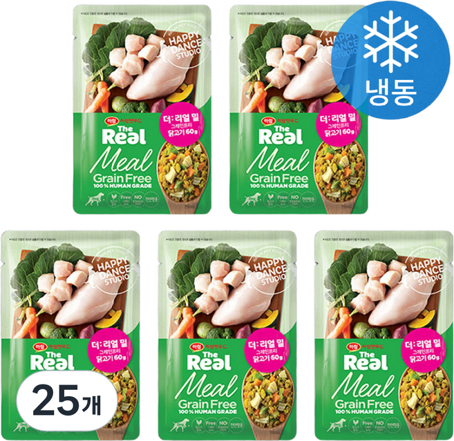 하림펫푸드 전연령 강아지 더리얼 밀 그레인프리 화식사료, 닭, 60g, 25개