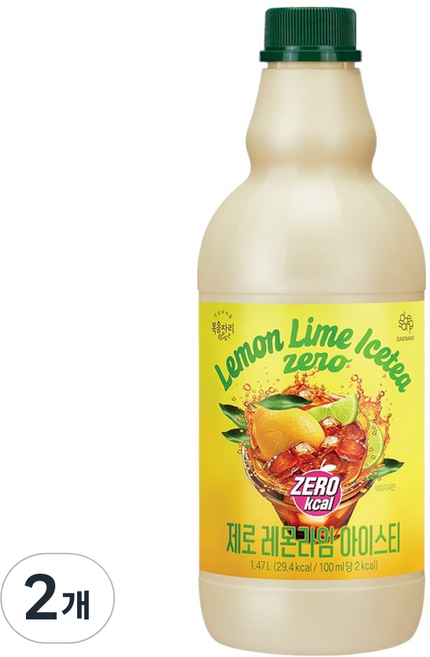 복음자리 제로 레몬라임 아이스티, 2개, 1.47L