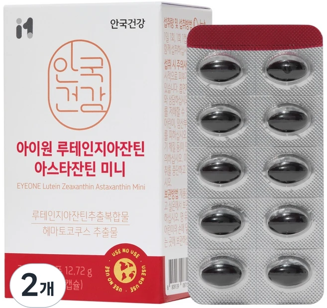 안국건강 아이원 루테인지아잔틴 아스타잔틴 미니, 60정, 2개 - 쿠팡
