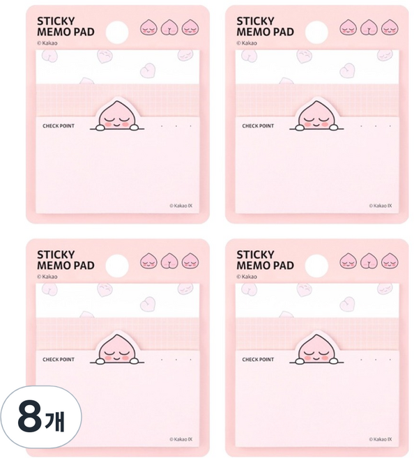 KAKAO FRIENDS 3層便利貼, 屁桃, 8個, 60張