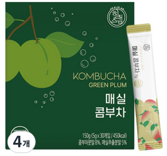 healslab 康普茶 梅子, 4個, 30入, 5g
