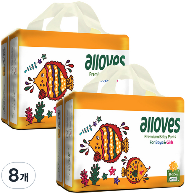 올러브 프리미엄 팬티형 기저귀 남녀공용, 대형(L), 336매