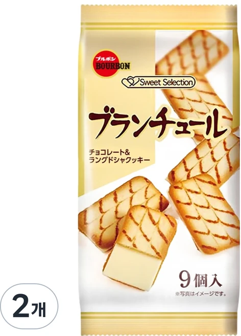 부르본 랑그드샤 블란츌 쿠키, 70g, 2개 - 쿠팡