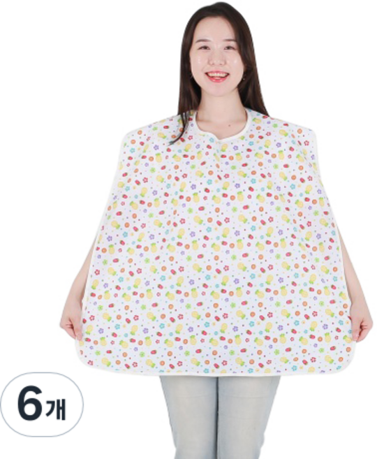 클린유니폼 방수 성인용 턱받이 목걸이형, 과일, 6개