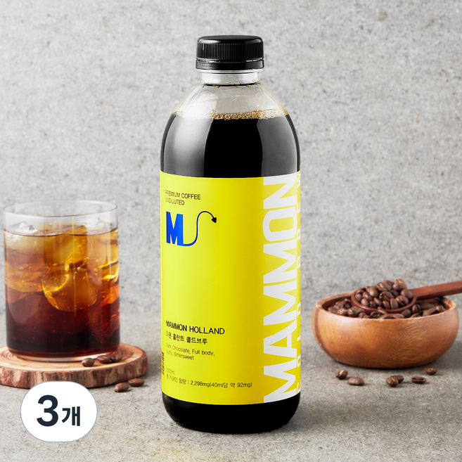 훔볼트 마몬 홀란트 콜드브루 커피원액, 3개, 1L